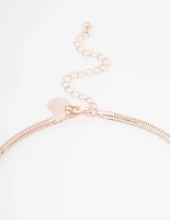 Rose Gold Marquise & Pearl Flower Statement Necklace