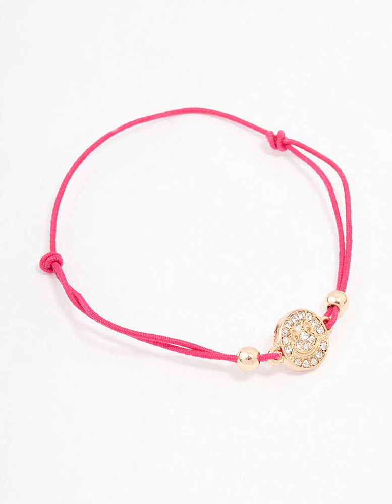 Diamante Smiley Face Toggle Bracelet