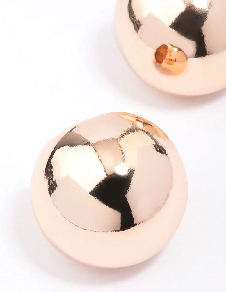 Gold Small Round Ball Hoop Earrings