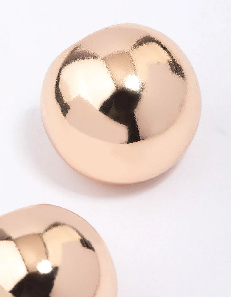 Gold Small Round Ball Hoop Earrings