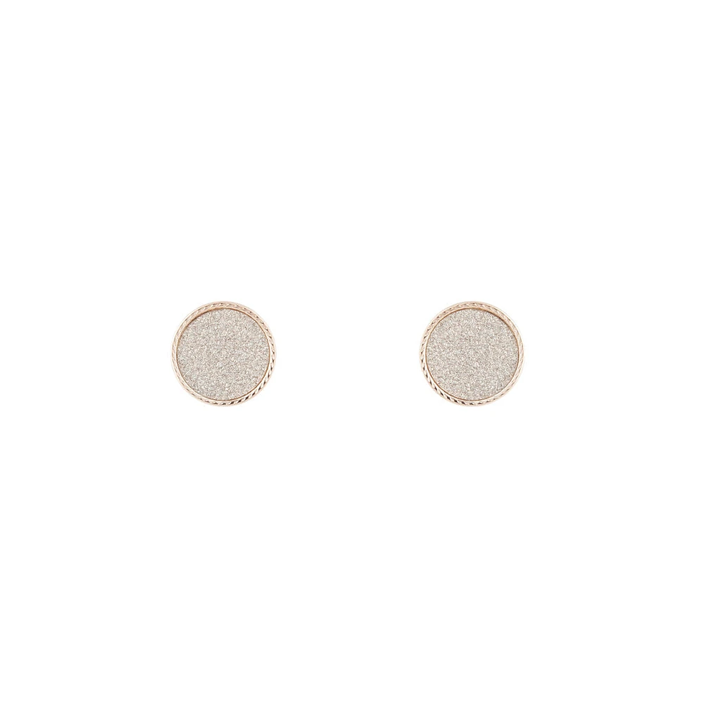 Rose Gold Glitter Circle Earrings