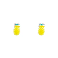 Yellow Bright Pineapple Stud Earrings