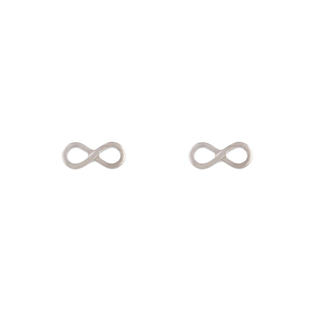 Silver Open Infinity Stud Earrings