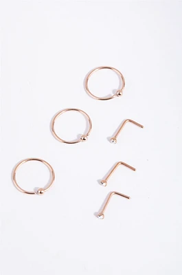 Fine Gold Nose Ring 6-Pack