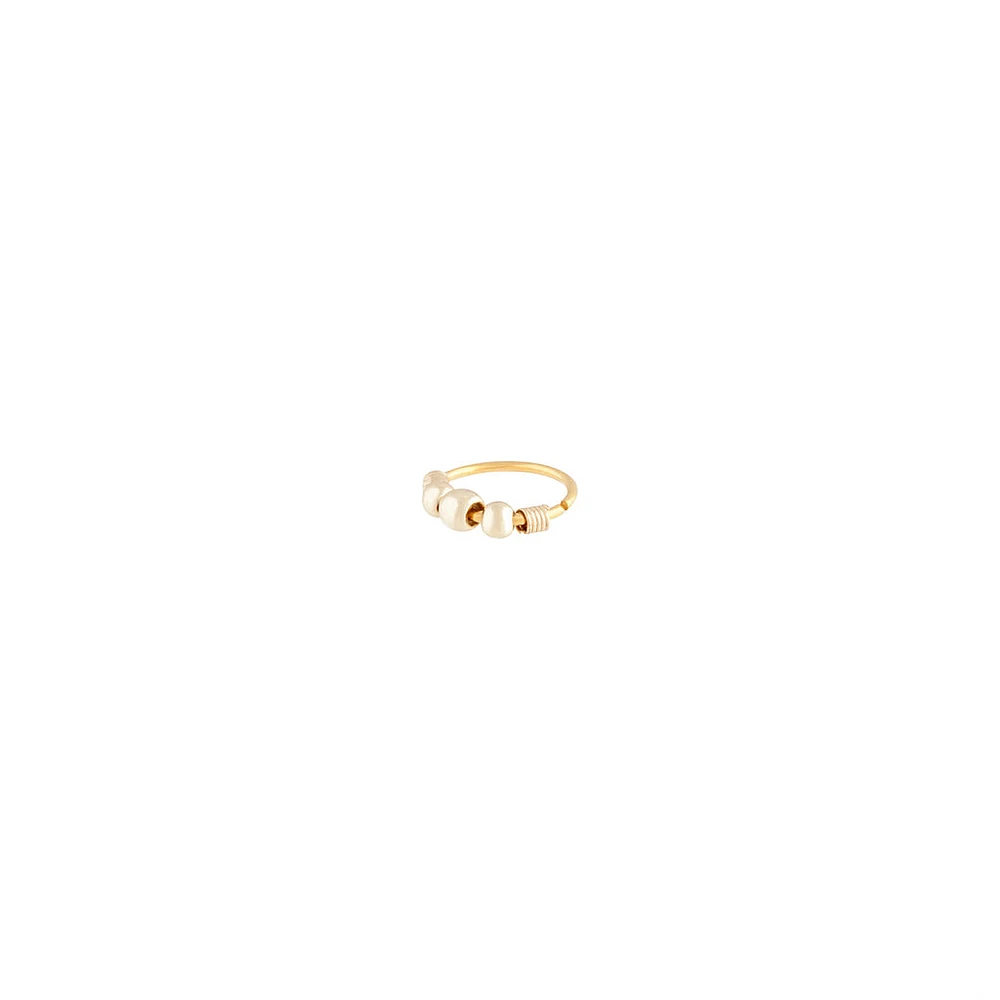 Gold Surgical Steel Graduating Ball Mini Hoop Earrings