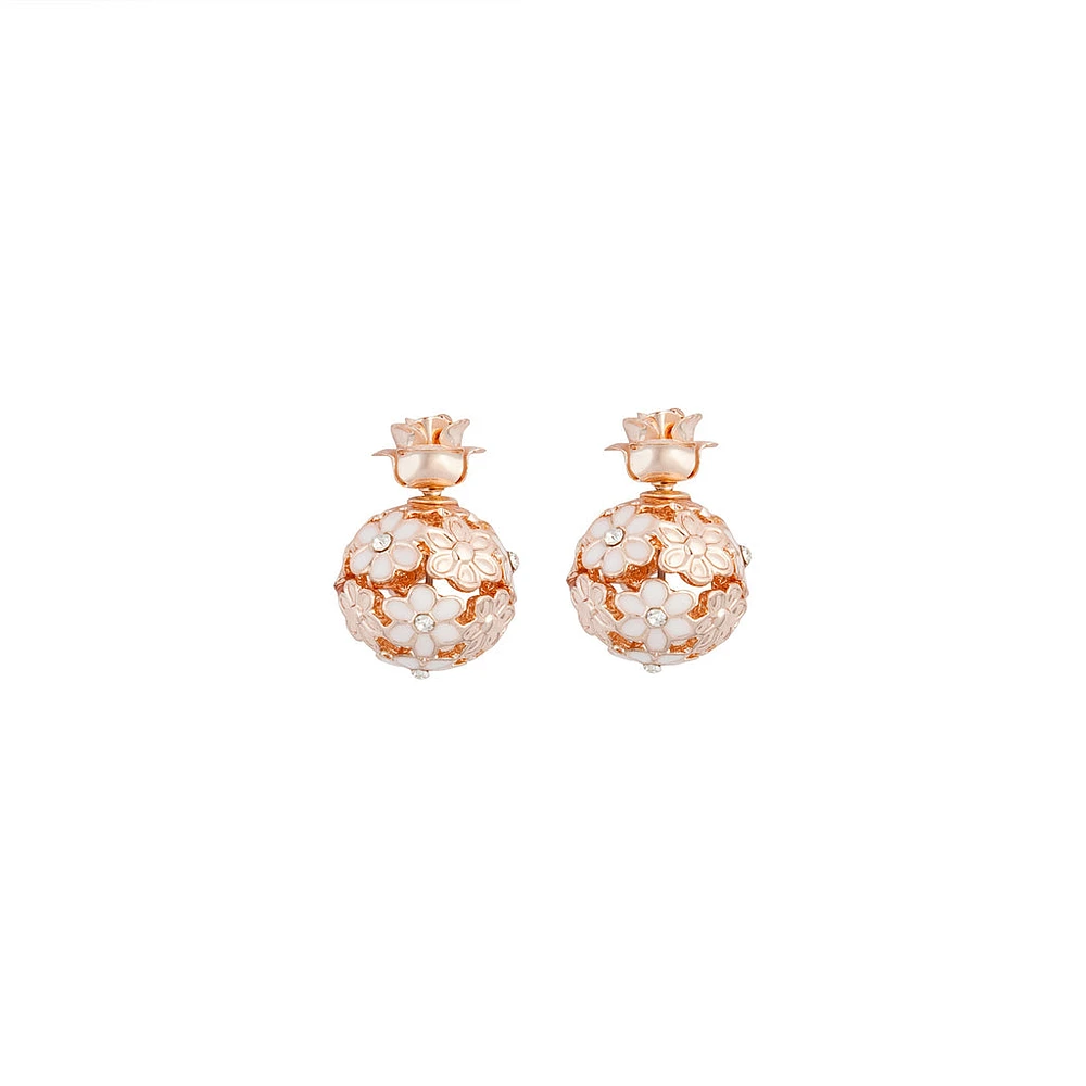 Rose Gold Flower Switch Earrings