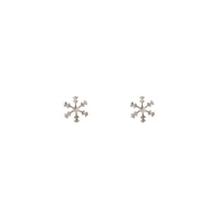 Rhodium Snowflake Stud Earrings