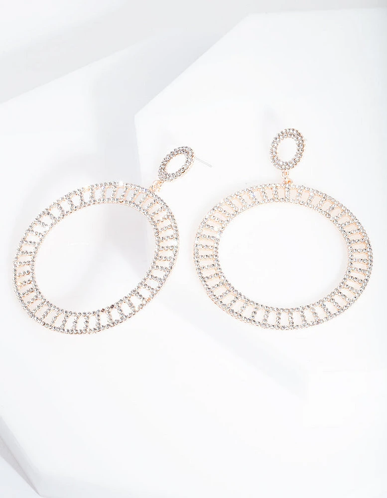 Rose Gold Cut-Out Disc Earrings