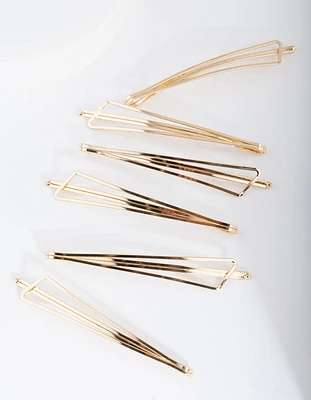 Gold Triangle Hair Slide 6-Pack