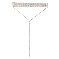 Silver Diamante Statement Neck Choker