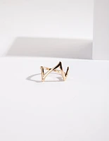 Gold Heartbeat Ring