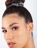 Grey Pink Black Velvet Scrunchie Pack