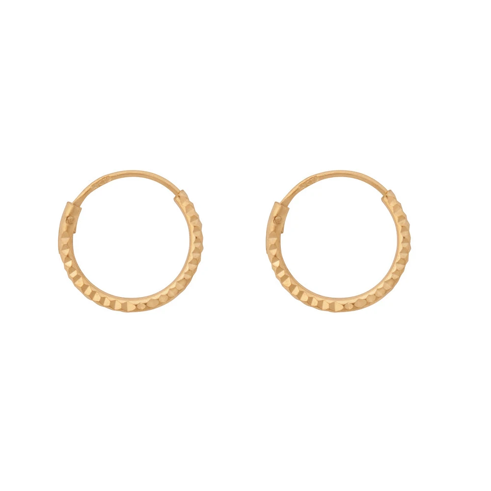 Gold Plated Sterling Silver Diamond Cut Nose Ring