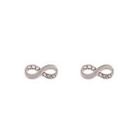 Rhodium Infinity Diamante Earrings