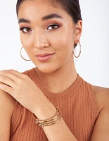 Gold Sleeper Round Hoop Earring Pack