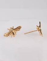 Gold Plated Sterling Silver Bee Stud Earrings