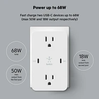 Multicontacto Belkin WCZ001DQWH 2 USB-C 18W/50W Blanco