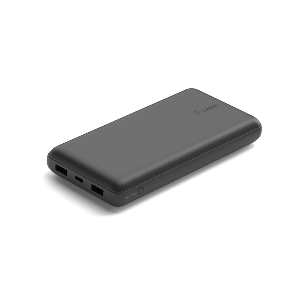 Batería Belkin Portátil 20,000mAh 15W 2 USB-A  C 15W, Negro