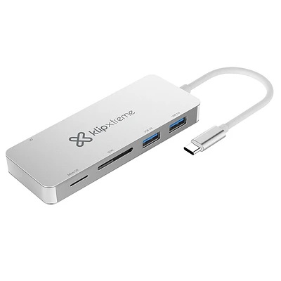 Adaptador Klip Xtreme KCR-500 USB-C 5 en 1 Plata