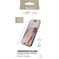 Mica Quikcell Cristal Templado iPhone 15 Pro Transparente
