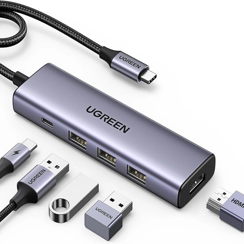 Adaptador Ugreen 15597 USB C a HDMI 3USB 3.0 PD