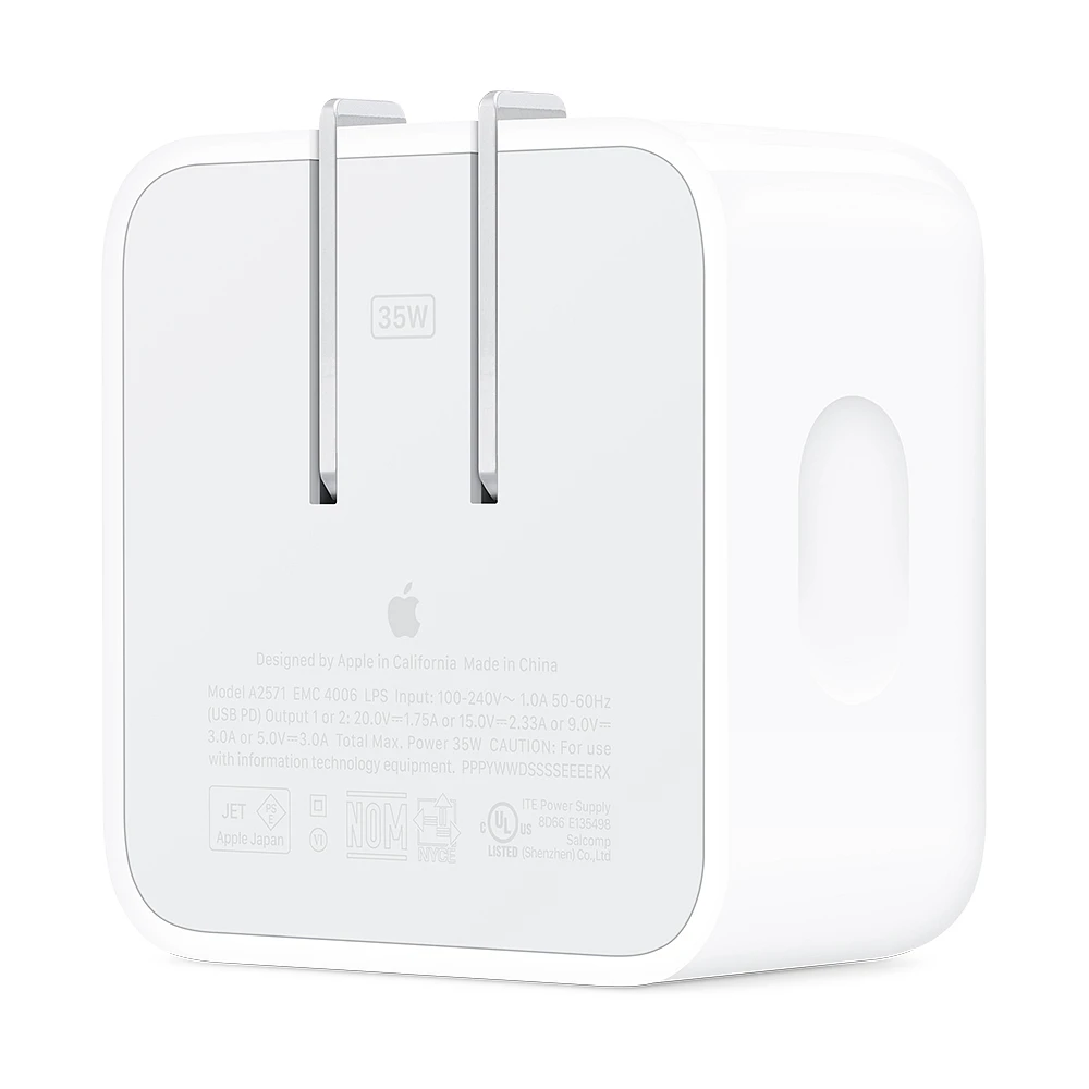 Adaptador De Corriente Apple MNWM3AM/A 35 W Dual USB-C Compacto