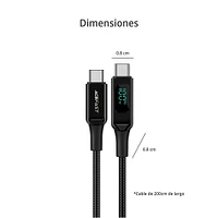 Cable Acefast 6974316281054 USB-C Con Indicador De Carga 100 w Negro