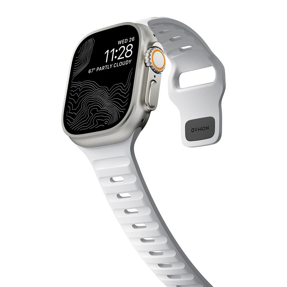 Correa Nomad Sport Apple Watch 44-45mm 49mm Ultra Blanco