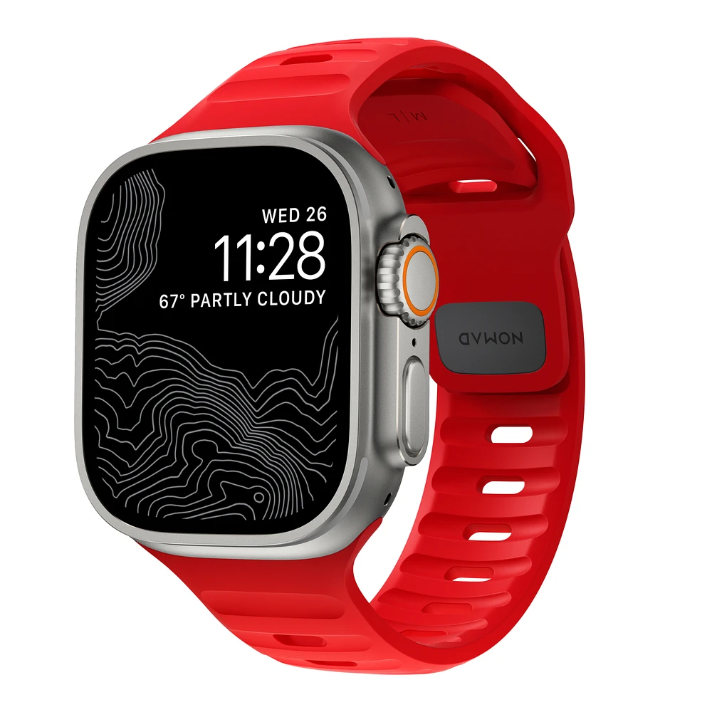 Correa Nomad Sport Apple Watch 44-45mm 49mm Ultra Rojo