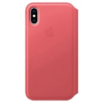 Funda Apple iPhone X-XS Piel Folio Rosa Peonia