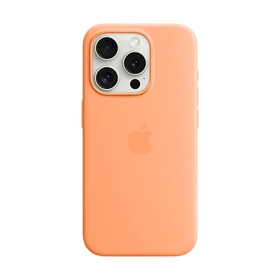 Funda Apple iPhone 15 Pro Max MagSafe Silicon Naranjada