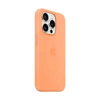 Funda Apple iPhone 15 Pro Max MagSafe Silicon Naranjada