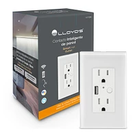 Placa De pared Lloyd's, 2 Plugs y 1 Puerto USB