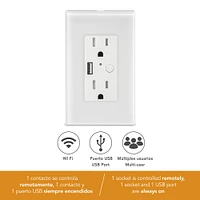 Placa De pared Lloyd's, 2 Plugs y 1 Puerto USB