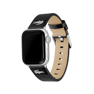 Correa Lacoste 2050028 Apple Watch 38-40-41mm Piel Negro/Blanco