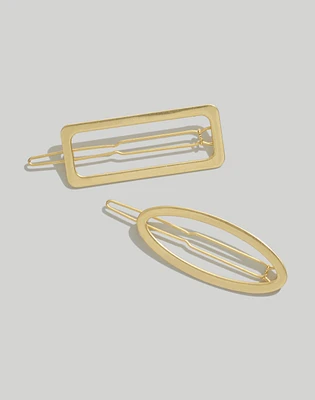 Two-Pack Open Shape Hair Clips | Madewell