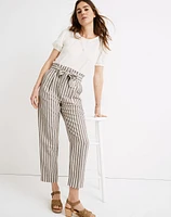 Striped Linen-Blend Paperbag Pants | Madewell