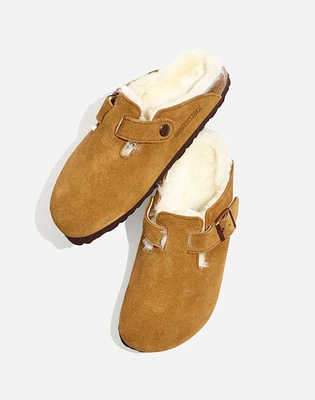 Birkenstock® Suede Boston Clogs Shearling | Madewell