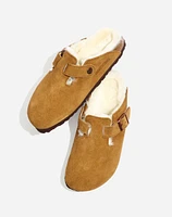 Birkenstock® Suede Boston Clogs Shearling | Madewell