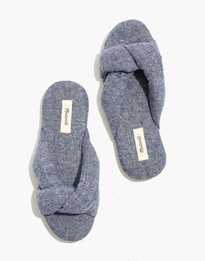 Chambray Crisscross Scuff Slippers | Madewell