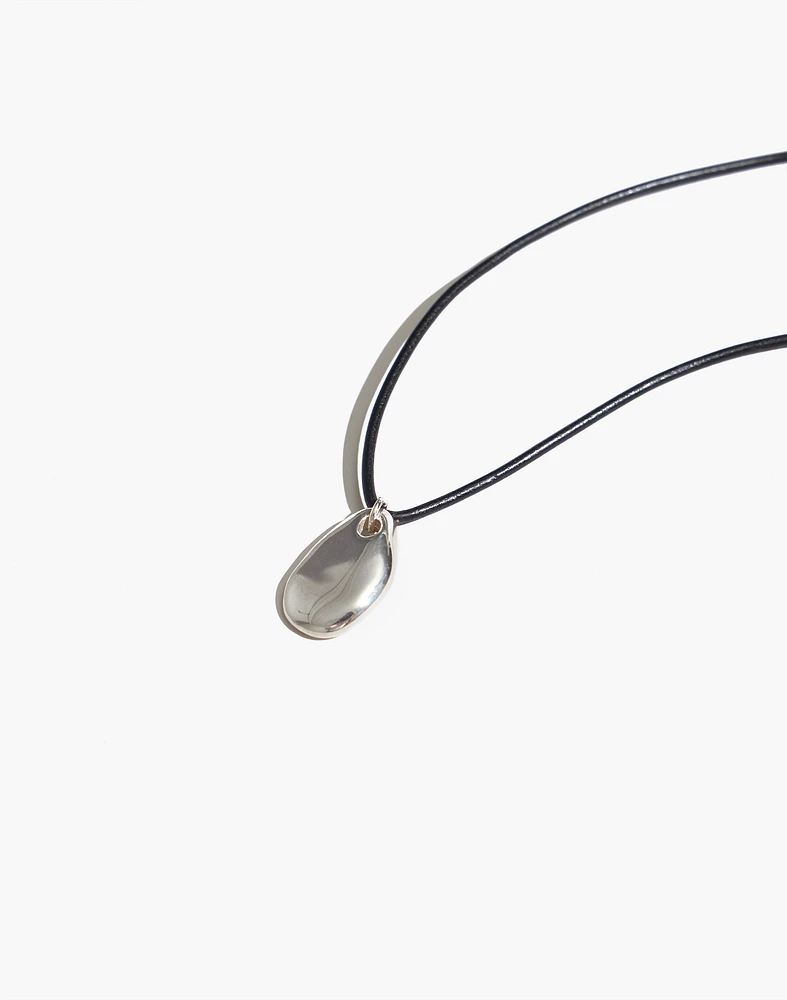 Maslo Jewelry Small Pebble Pendant Necklace Sterling Silver Cord | Madewell