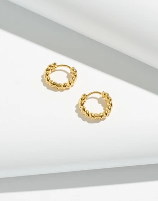 Demi-Fine Puffed Huggie Hoop Earrings | Madewell