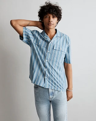Boxy Short-Sleeve Shirt in Wave Print | Madewell