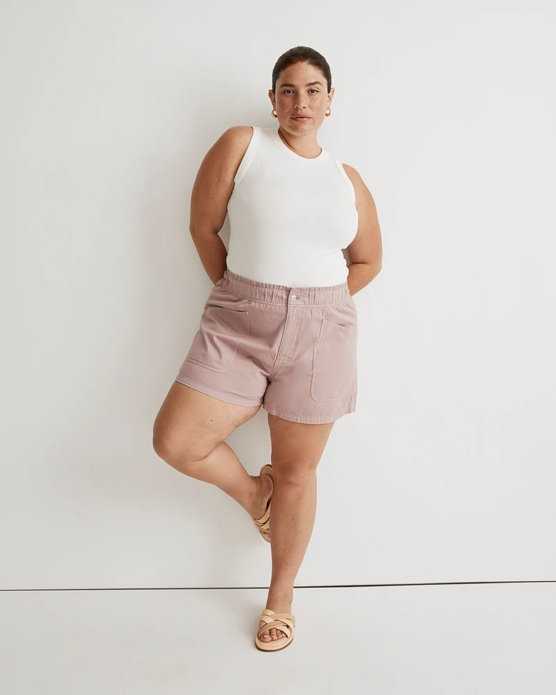 Plus Denim Pull-On Paperbag Utility Shorts: Garment-Dyed Edition | Madewell