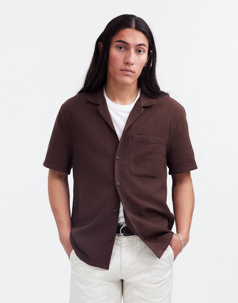 Easy Short-Sleeve Shirt Woven Checkerboard | Madewell