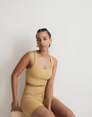 Flex Racerback Crop Tank Top in Gingham | Madewell