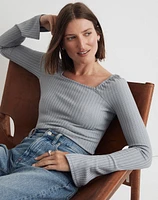 Ribbed Square-Neck Long-Sleeve Tee | Madewell