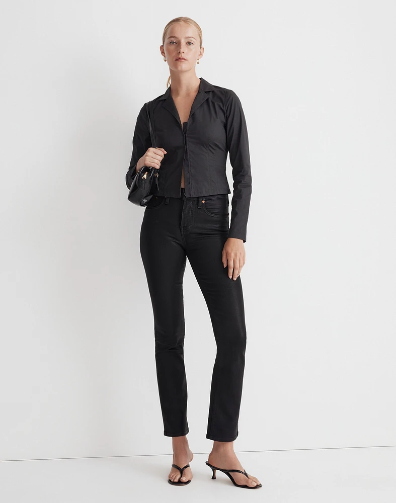 Kick Out Crop Jeans True Black Wash: Coated Edition | Madewell