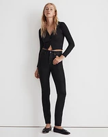 Stovepipe Jeans in True Black Wash: Coated Edition | Madewell