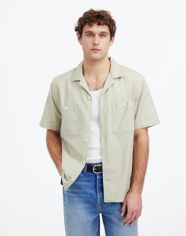 Camp Collar Short-Sleeve Shirt Everyday Twill | Madewell